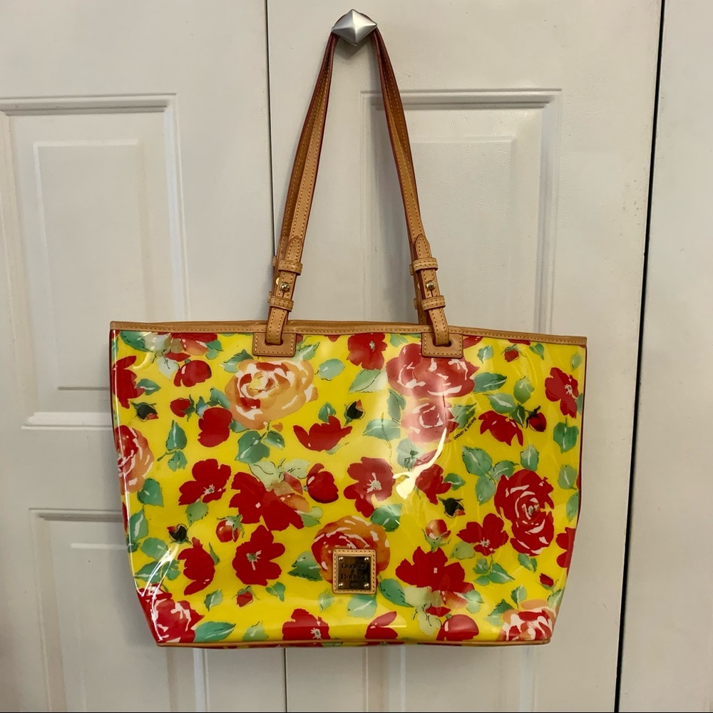 Dooney & Bourke Yellow Floral Tote Bag